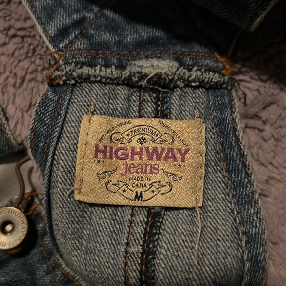 Highway Jeans Womens Overall Jean Shorts Size Medium Cut Off Distressed Wash - Picture 4 of 5